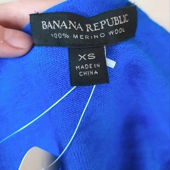 Banana Republic NWT XS Royal Blue Washable Merino Wool Turtleneck Sweater - Picture 6 of 8